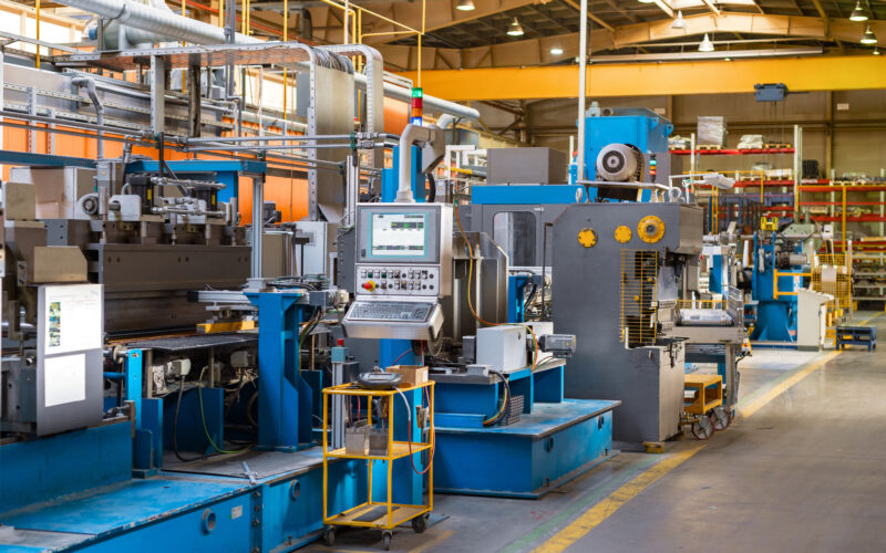The interior of the metalworking shop. Modern industrial enterprise
